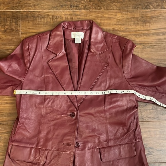 Chadwick’s Red 100% Genuine Leather Plus Size Jacket, Sz. 14P. - Picture 13 of 15